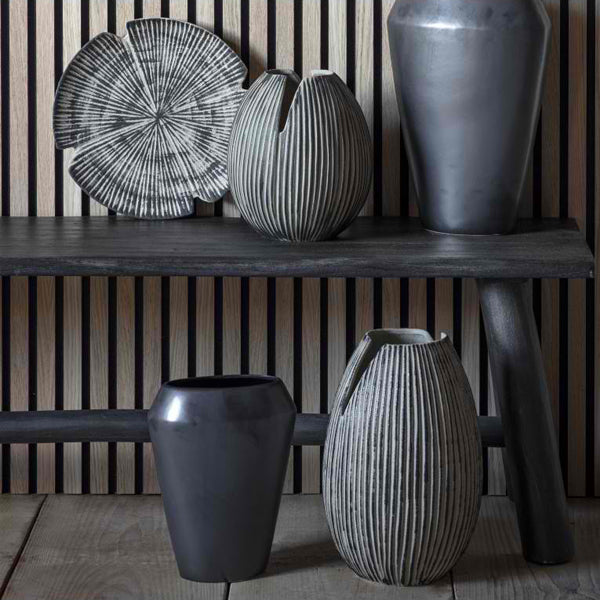 Product photograph of Gallery Interiors Kafue Vase Grey Small from Olivia's.