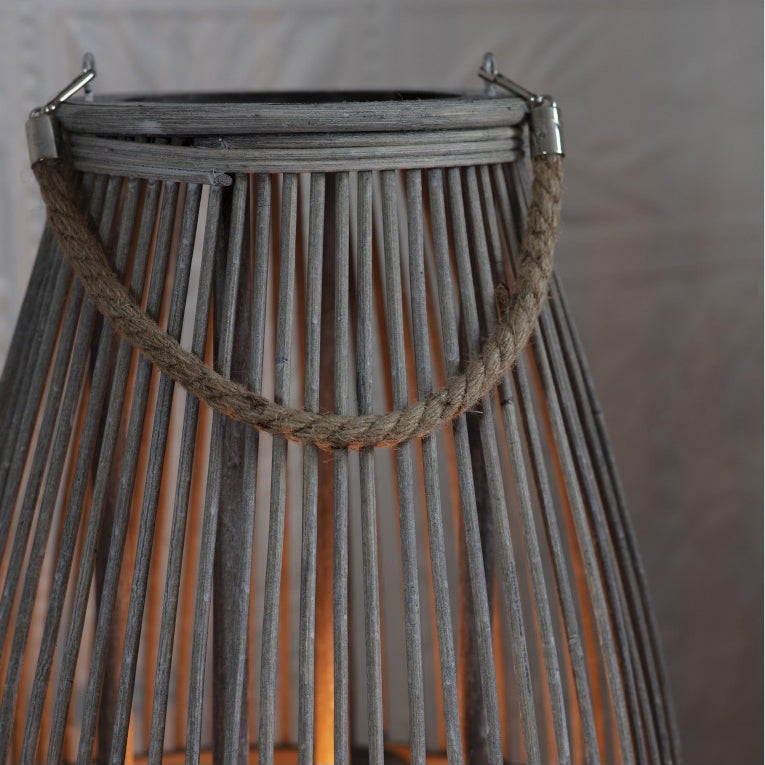 Product photograph of Gallery Interiors Large Sandal Lantern In Grey Wash Outlet Grey Wash Large from Olivia's.