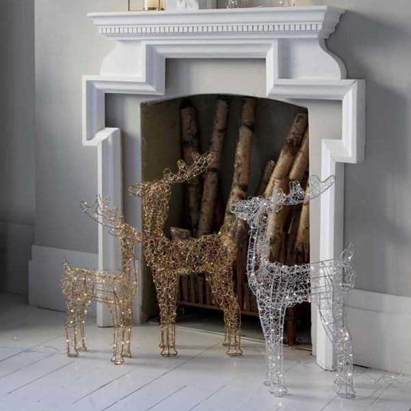 Product photograph of Gallery Interiors Bella 80 Led Deer In Silver from Olivia's