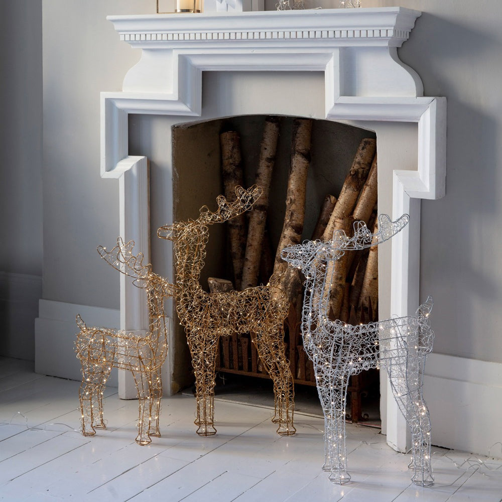 Product photograph of Gallery Interiors Bella 80 Led Deer In Silver from Olivia's.