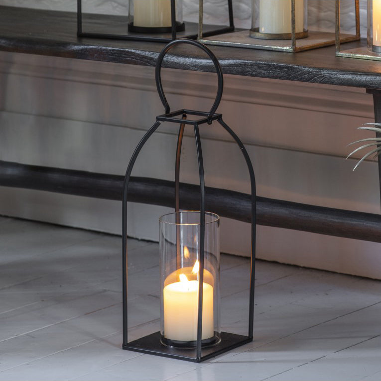 Product photograph of Gallery Interiors Alcora Black Lantern Outlet Black Large from Olivia's.