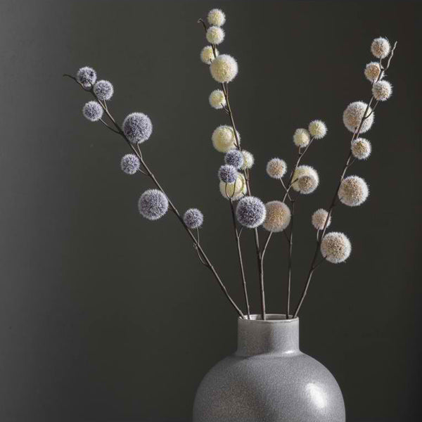 Product photograph of Gallery Interiors Set Of 6 Pale Grey Pom Pom Spray Outlet from Olivia's.