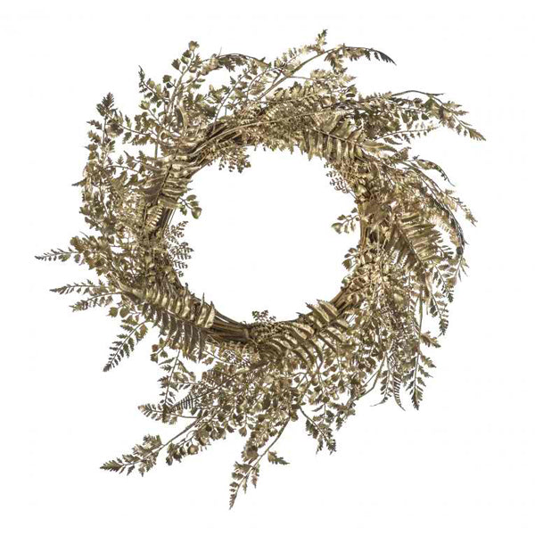 Product photograph of Gallery Interiors Morgan Delux Leaf Champagne Christmas Wreath from Olivia's.