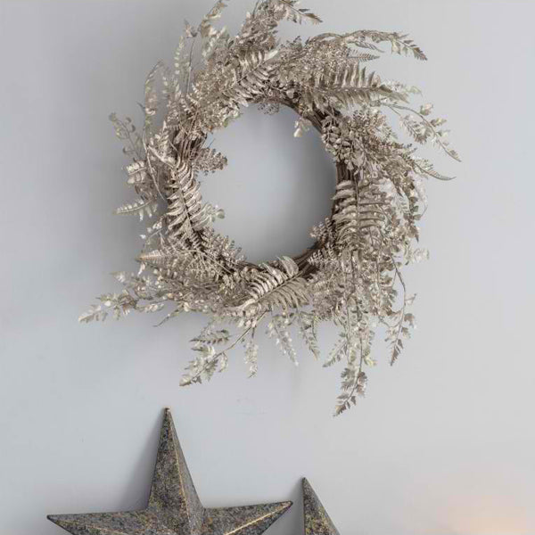 Product photograph of Gallery Interiors Morgan Delux Leaf Champagne Christmas Wreath from Olivia's