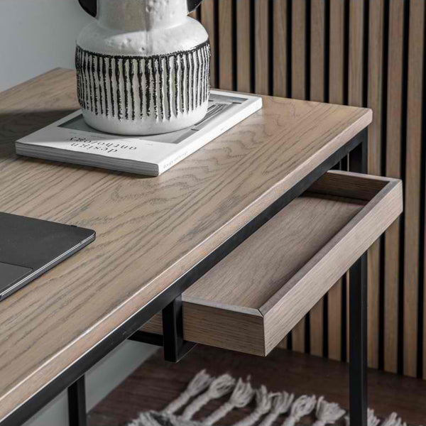 Product photograph of Gallery Interiors Forden Desk In Grey from Olivia's.