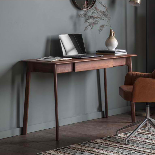 Product photograph of Gallery Interiors Madrid Desk In Walnut from Olivia's