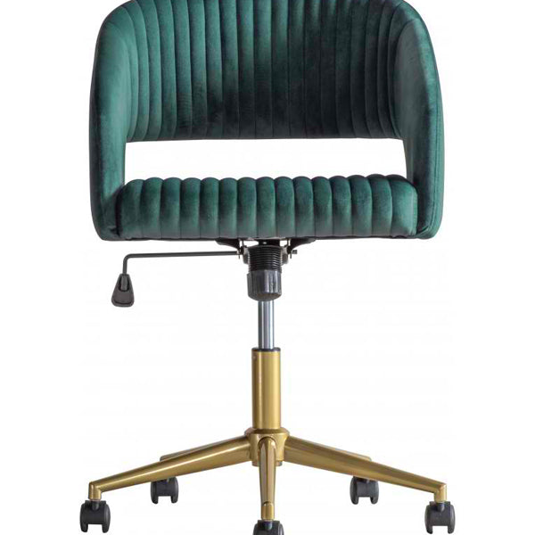 Product photograph of Gallery Interiors Murray Velvet Chair In Green from Olivia's.