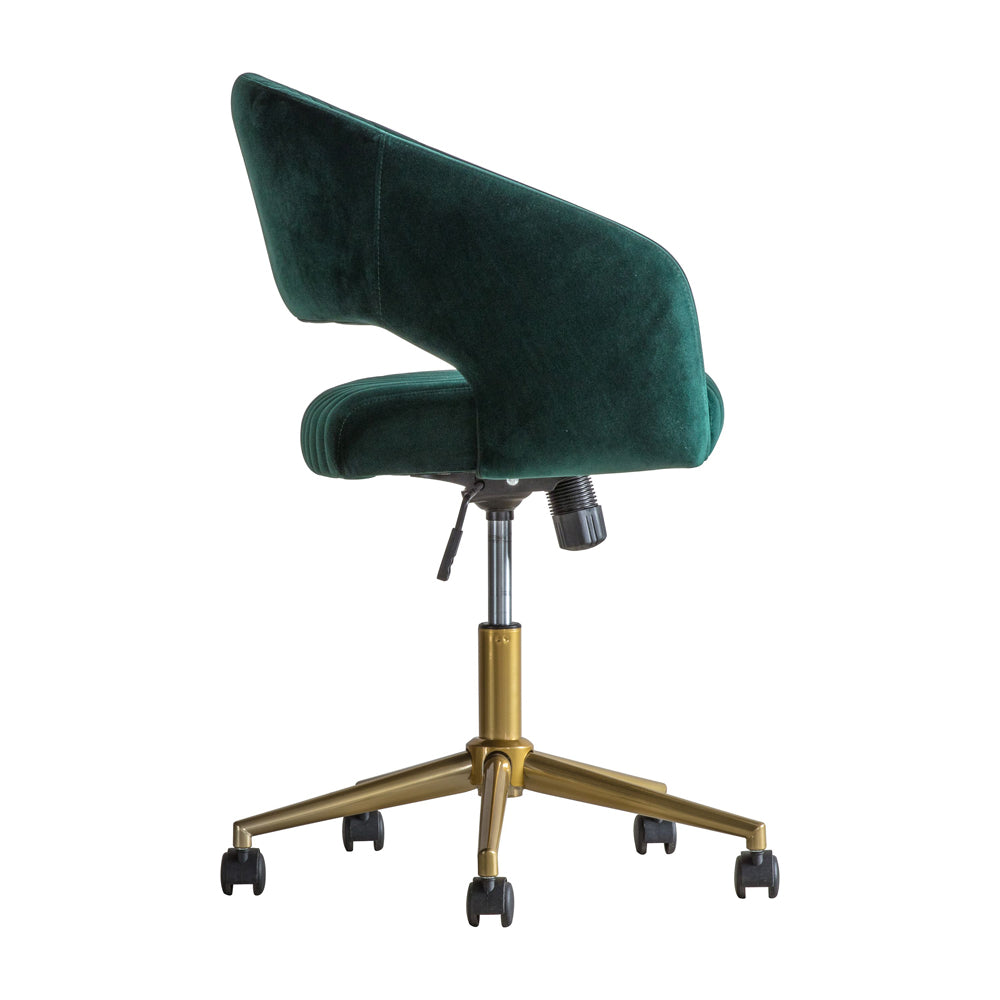 Product photograph of Gallery Interiors Murray Velvet Chair In Green from Olivia's.
