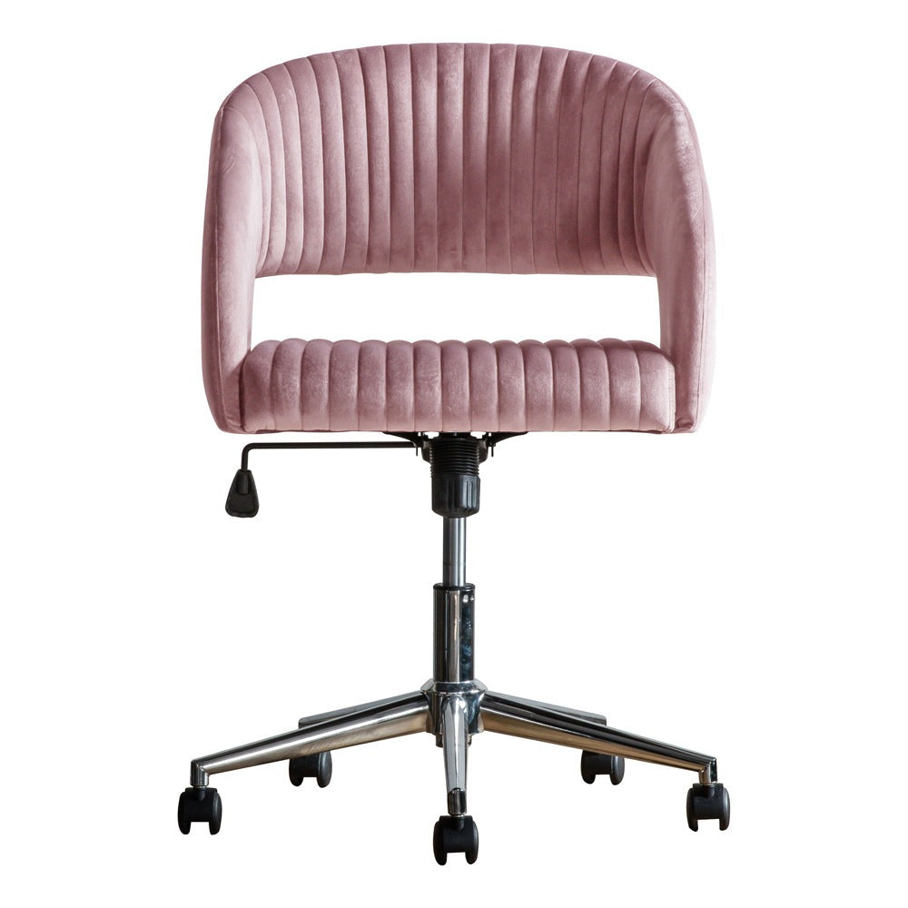 Product photograph of Gallery Interiors Murray Velvet Chair In Pink from Olivia's.