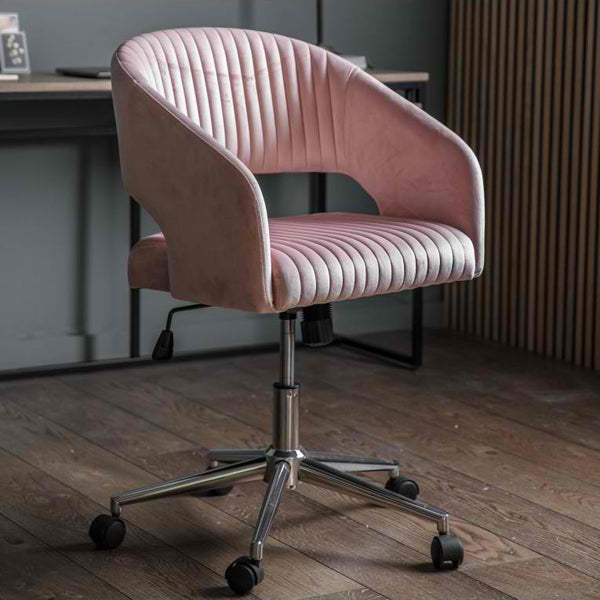 Product photograph of Gallery Interiors Murray Velvet Chair In Pink from Olivia's.