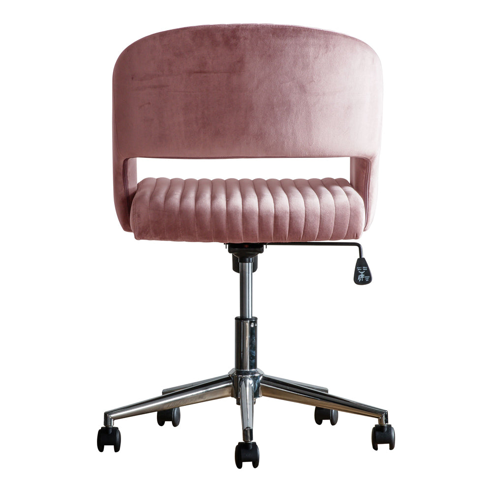 Product photograph of Gallery Interiors Murray Velvet Chair In Pink from Olivia's.
