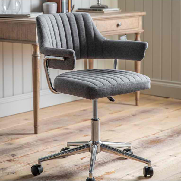 Product photograph of Gallery Interiors Mcintyre Armchair In Charcoal from Olivia's.