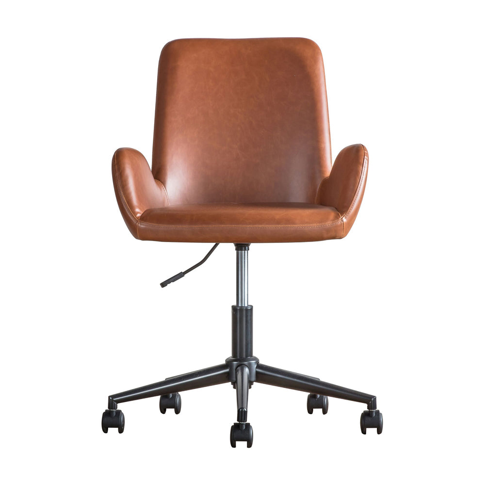 Product photograph of Gallery Interiors Faraday Swivel Chair In Brown from Olivia's