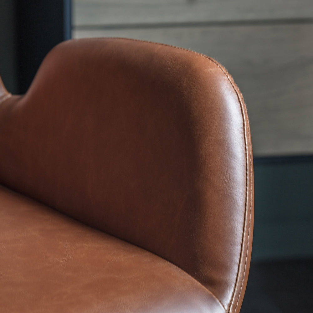 Product photograph of Gallery Interiors Faraday Swivel Chair In Brown from Olivia's.