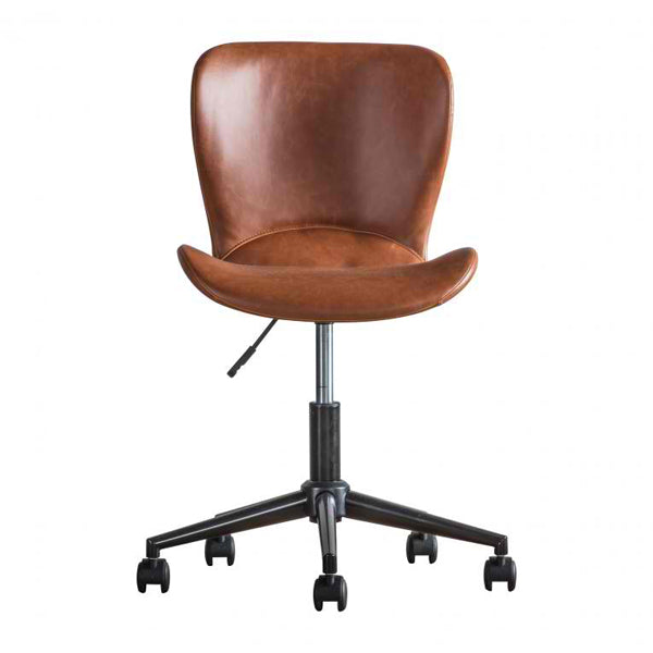 Product photograph of Gallery Interiors Mendel Desk Chair In Brown from Olivia's