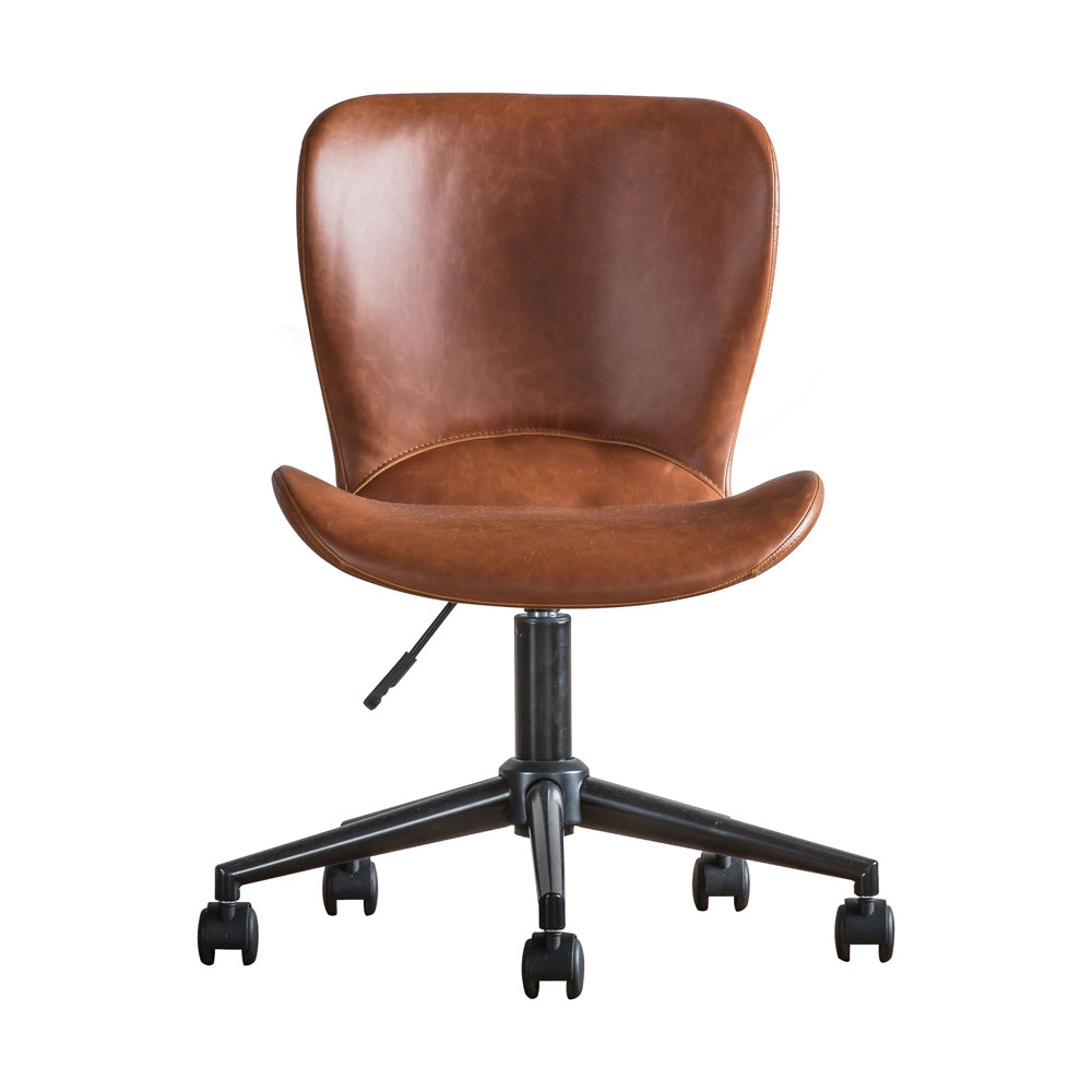 Product photograph of Gallery Interiors Mendel Desk Chair In Brown from Olivia's.