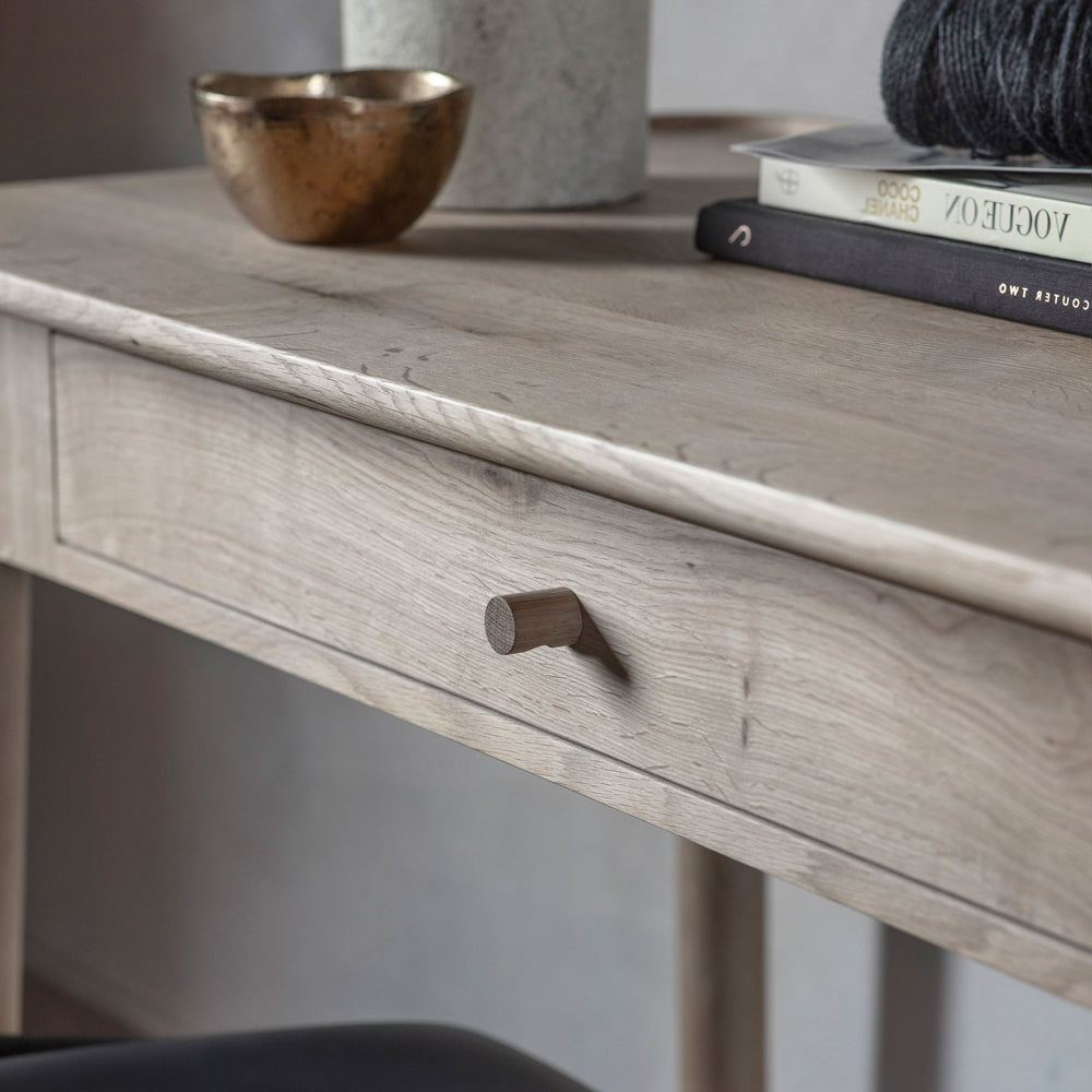 Product photograph of Gallery Interiors Kingham 1 Drawer Desk In Grey from Olivia's.