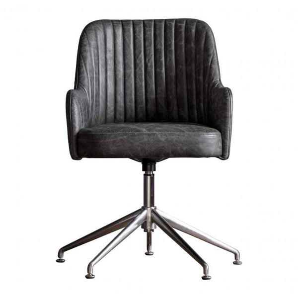 Gallery Direct Curie Swivel Chair In Antique Ebony
