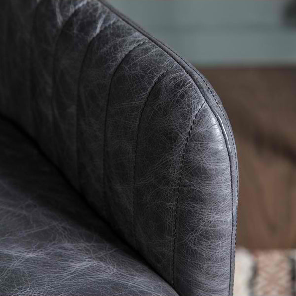 Product photograph of Gallery Interiors Curie Swivel Chair In Antique Ebony from Olivia's.