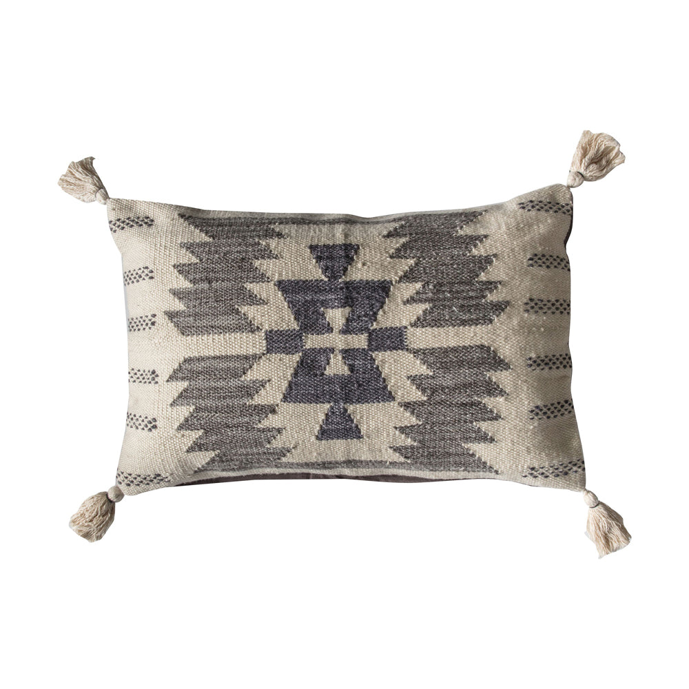 Product photograph of Gallery Interiors Rio Tassel Grey Cushion from Olivia's.