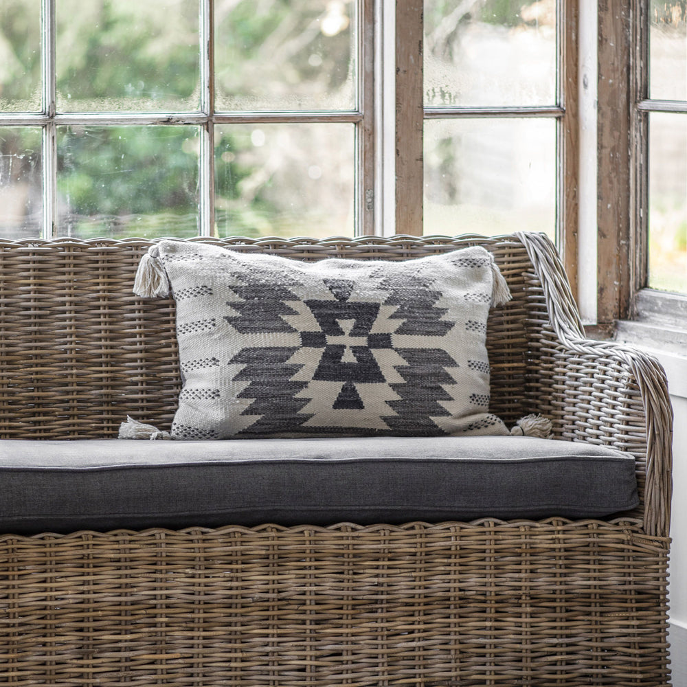 Product photograph of Gallery Interiors Rio Tassel Grey Cushion from Olivia's.