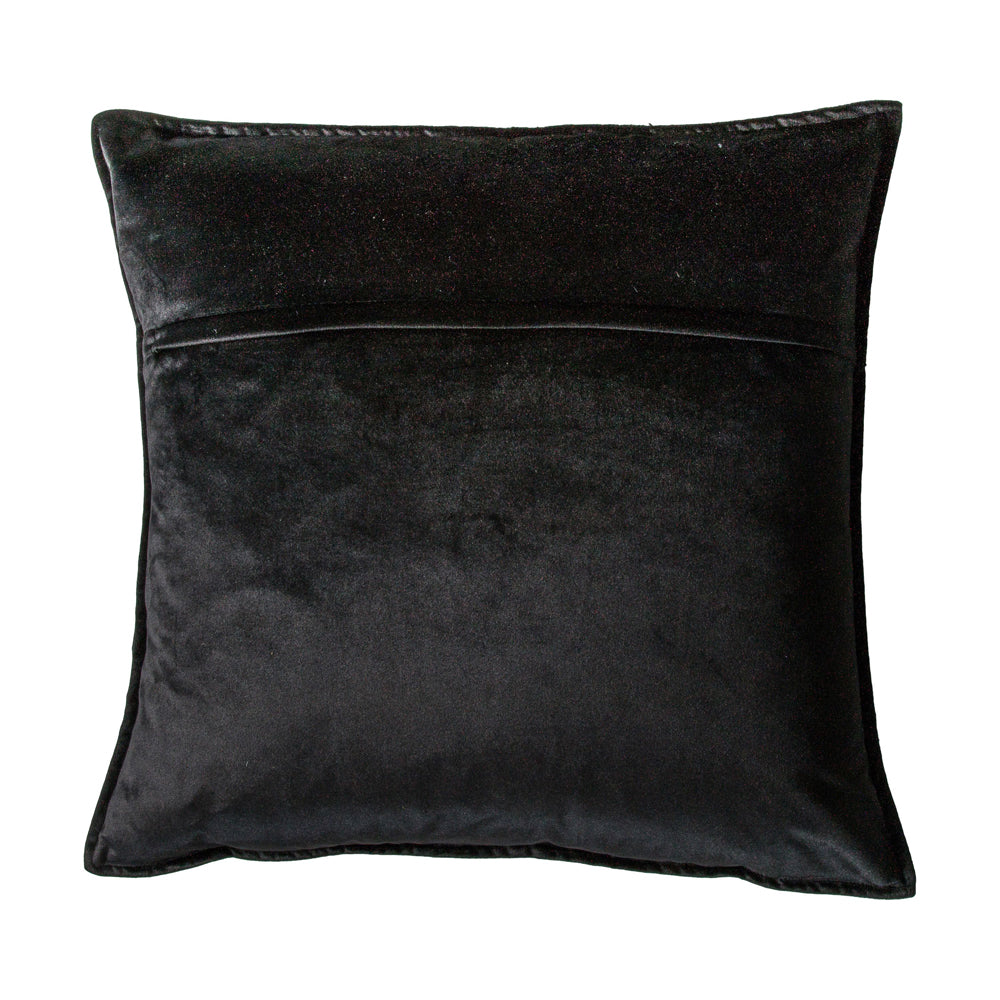 Product photograph of Gallery Interiors Meto Velvet Oxford Black Cushion from Olivia's.