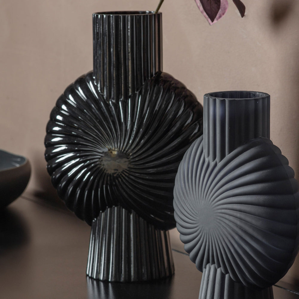 Product photograph of Gallery Interiors Cassis Black Large Vase from Olivia's.