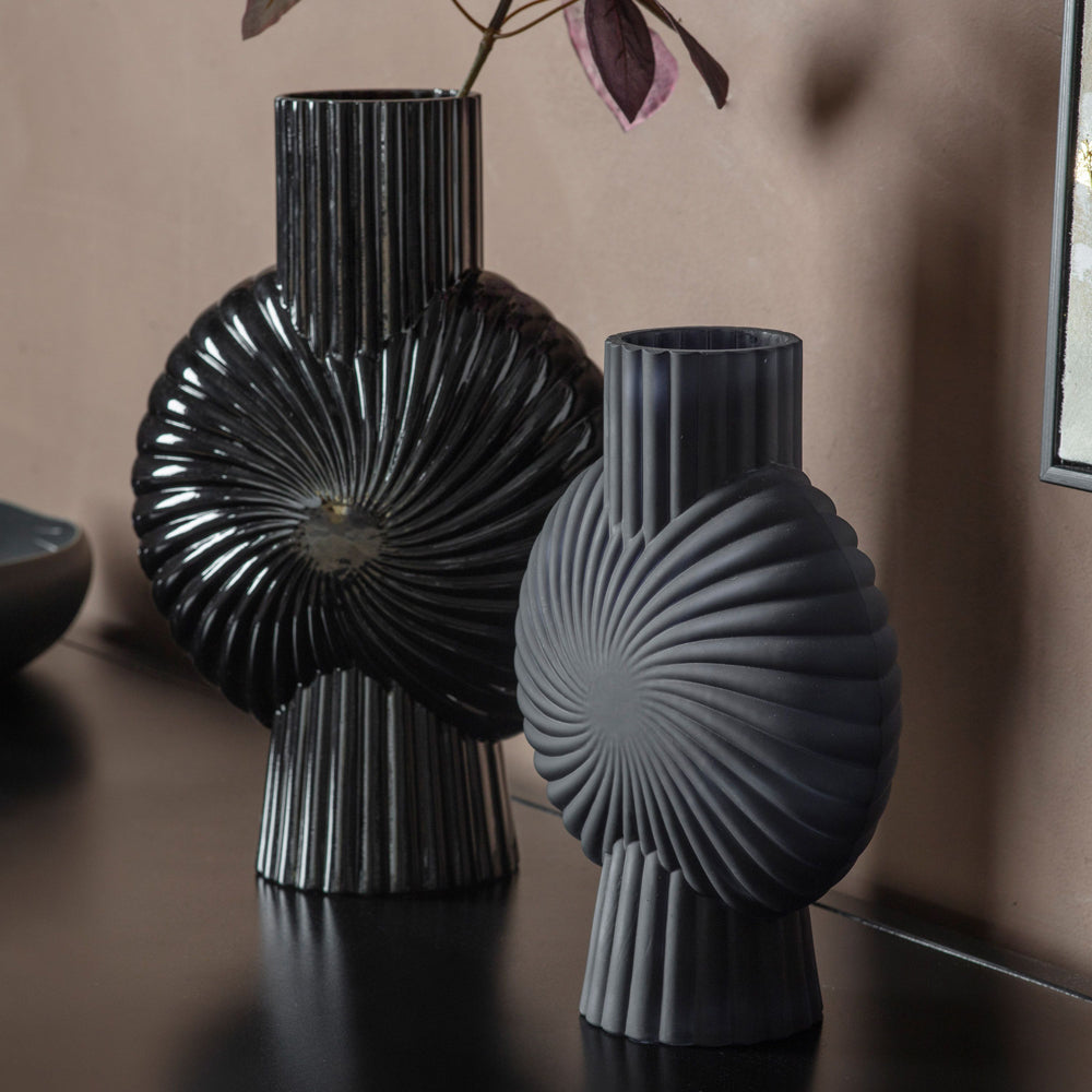 Product photograph of Gallery Interiors Cassis Black Large Vase from Olivia's.