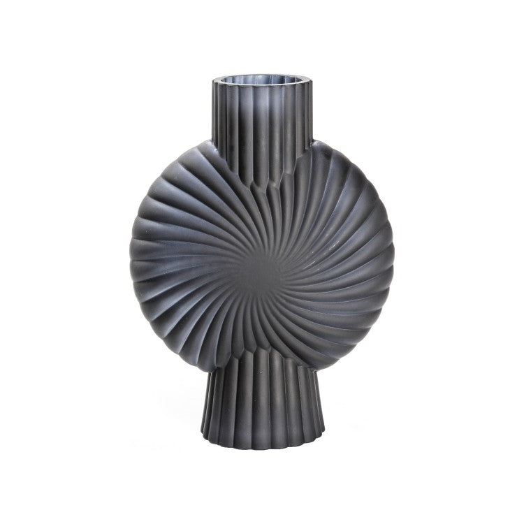 Product photograph of Gallery Interiors Cassis Frosted Black Small Vase from Olivia's