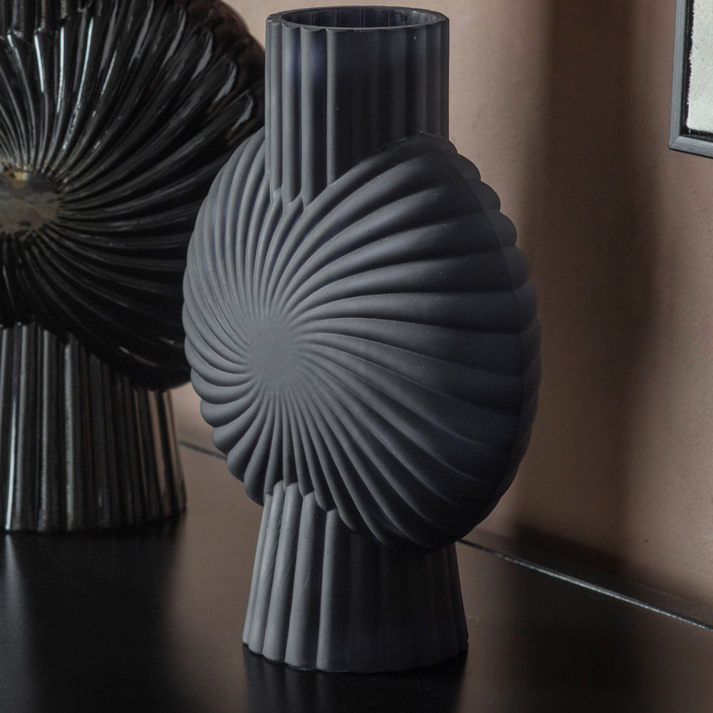 Product photograph of Gallery Interiors Cassis Frosted Black Small Vase from Olivia's.