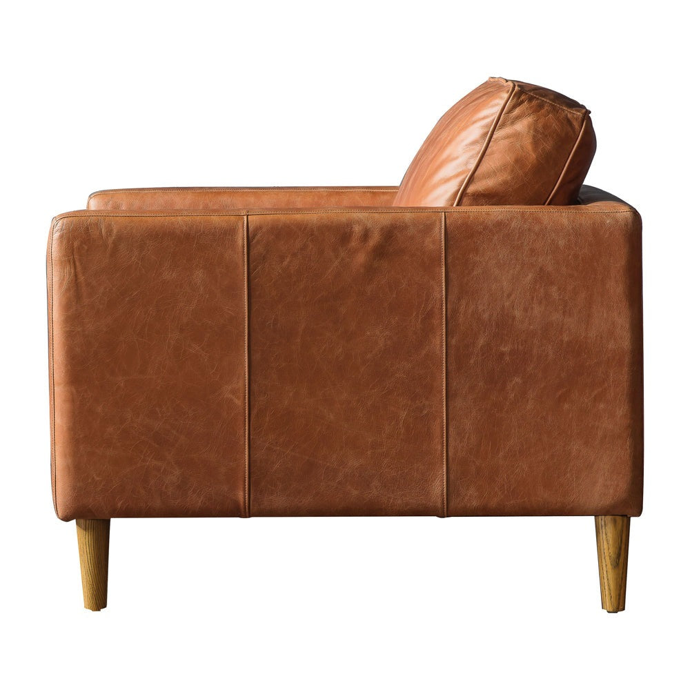 Product photograph of Gallery Interiors Osborne Vintage Brown Armchair from Olivia's.