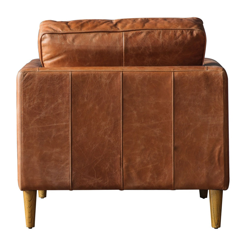 Product photograph of Gallery Interiors Osborne Vintage Brown Armchair from Olivia's.