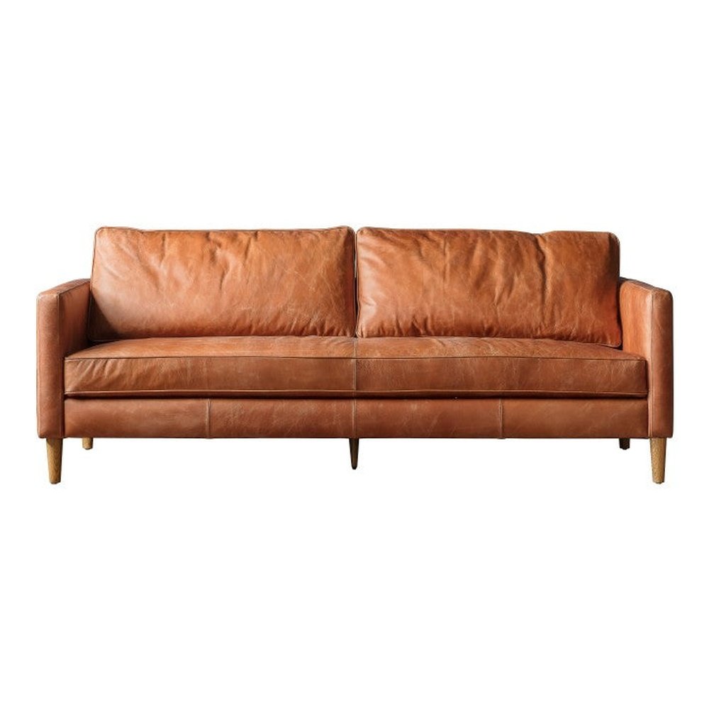 Product photograph of Gallery Interiors Osborne 2 Seater Sofa In Vintage Brown Leather from Olivia's