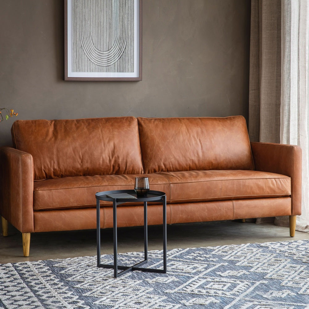 Product photograph of Gallery Interiors Osborne 2 Seater Sofa In Vintage Brown Leather from Olivia's.