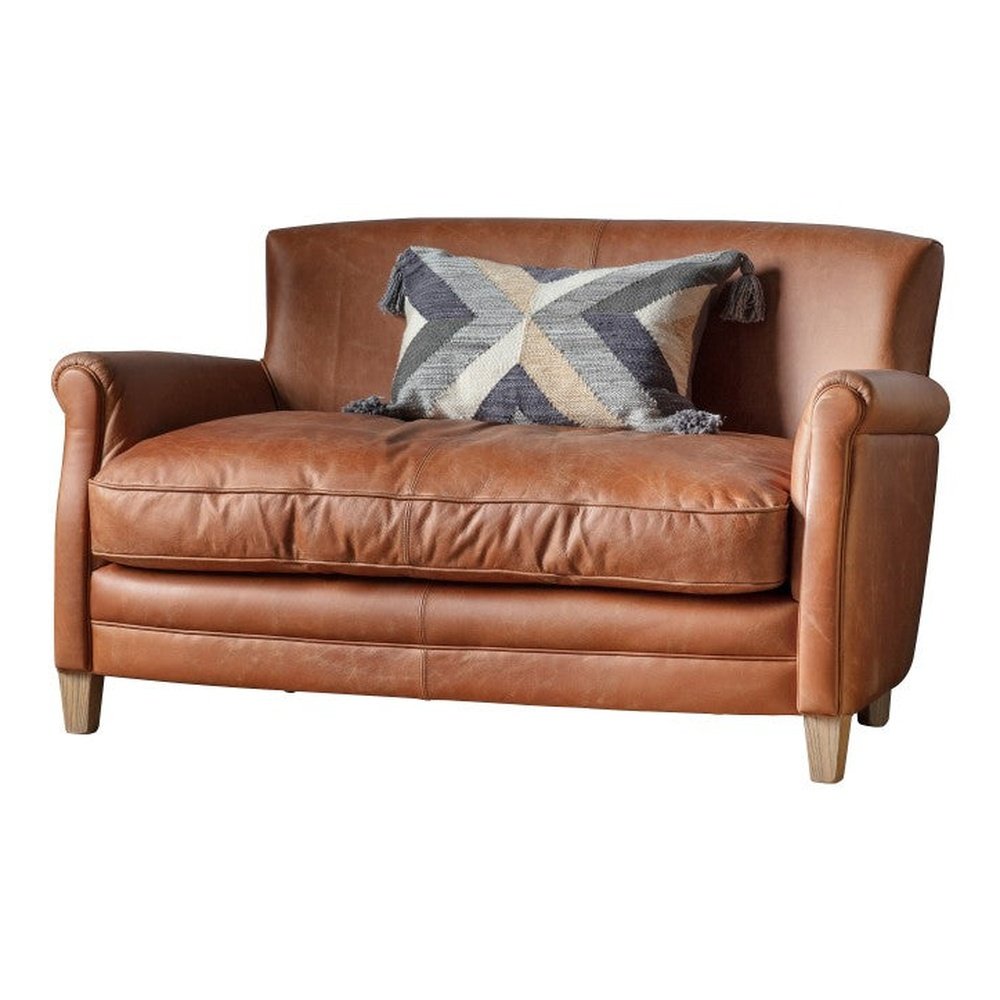 Product photograph of Gallery Interiors Mr Paddington Vintage Leather 2 Seater Sofa from Olivia's