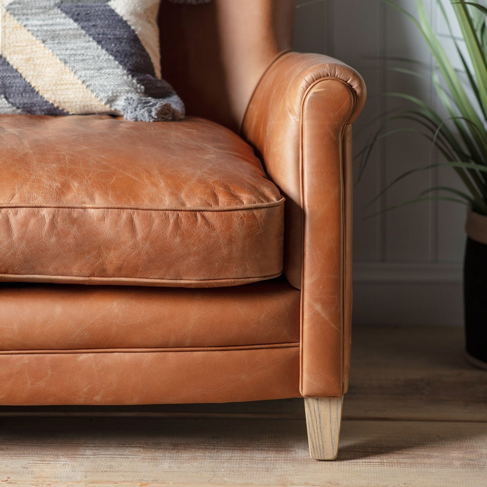 Product photograph of Gallery Interiors Mr Paddington Vintage Leather 2 Seater Sofa from Olivia's.