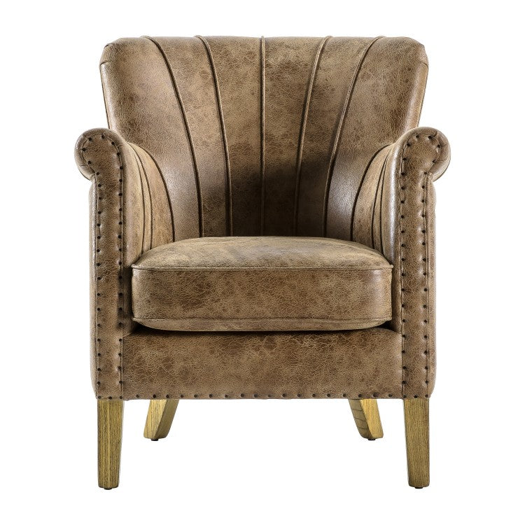 Product photograph of Gallery Interiors Hickman Brown Armchair from Olivia's