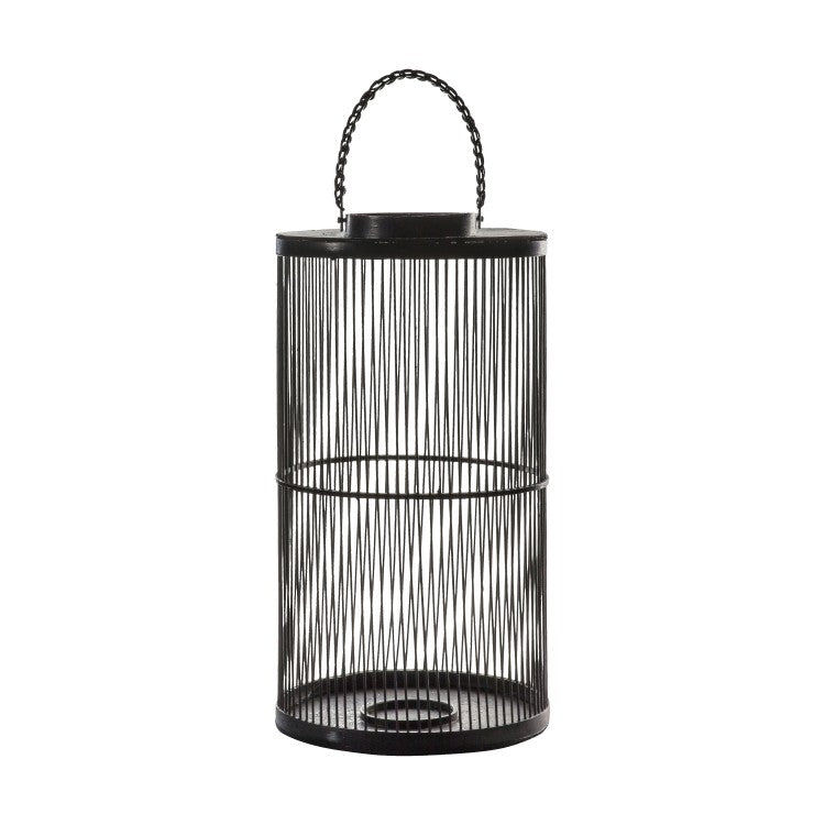 Gallery Direct Catio Bamboo Black Lantern Small