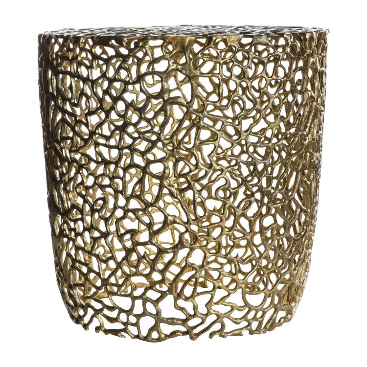 Product photograph of Gallery Interiors Verdant Side Table In Gold from Olivia's.