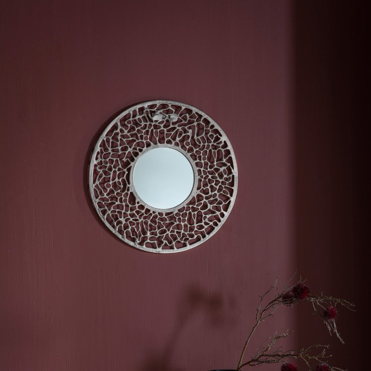 Product photograph of Gallery Interiors Verdant Silver Wall Mirror from Olivia's