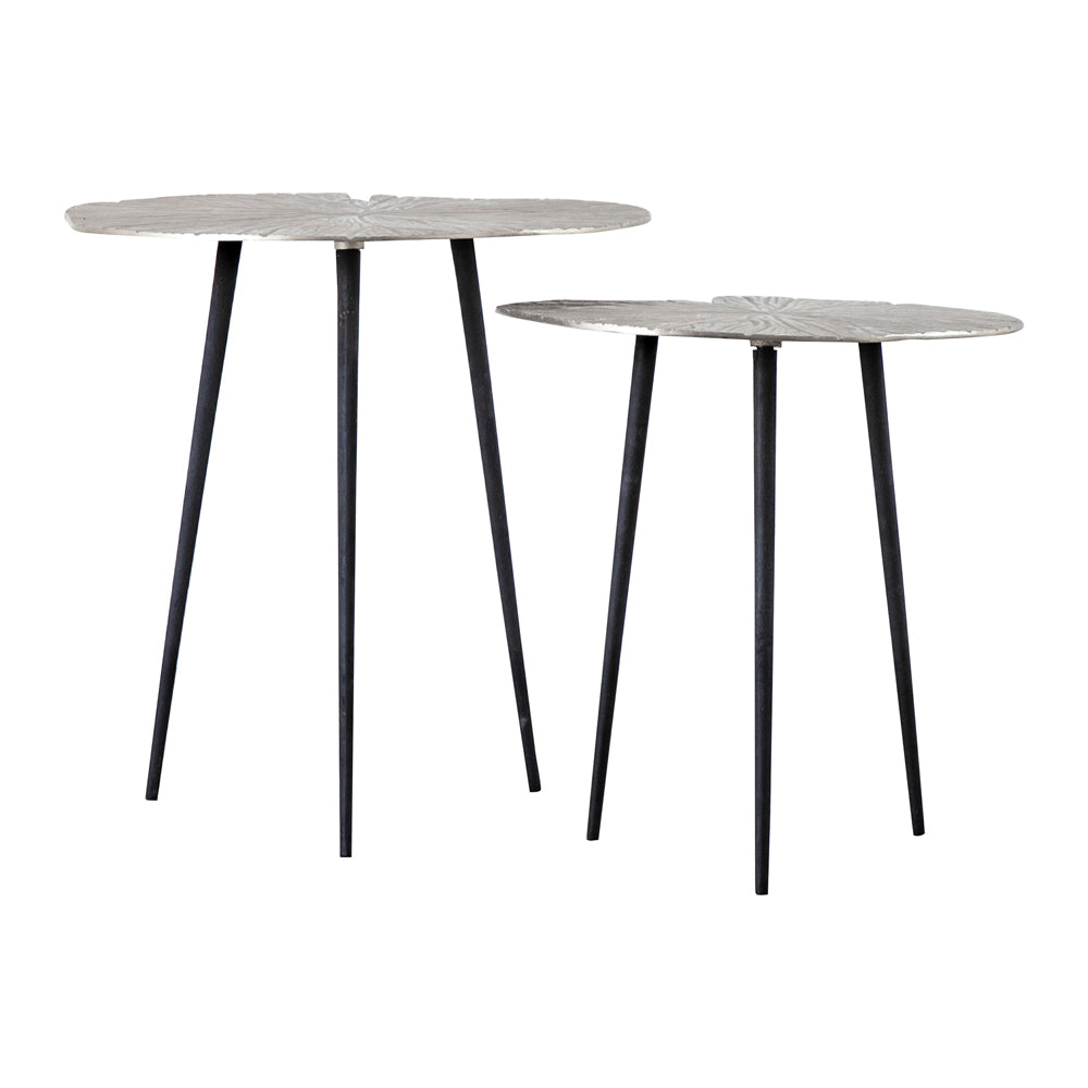 Product photograph of Gallery Interiors Valence Nest Of 2 Tables In Silver from Olivia's.