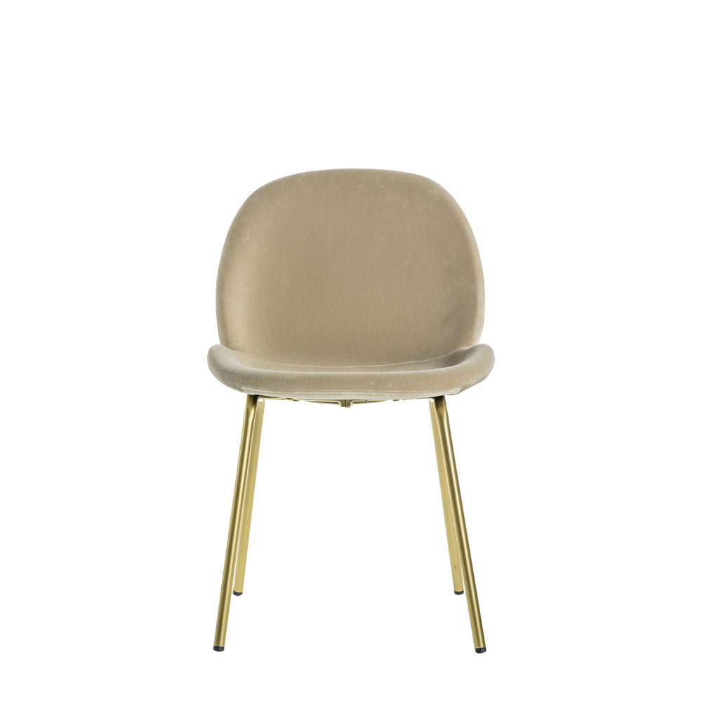 Product photograph of Gallery Interiors Set Of 2 Flanagan Velvet Dining Chairs In Oatmeal from Olivia's.