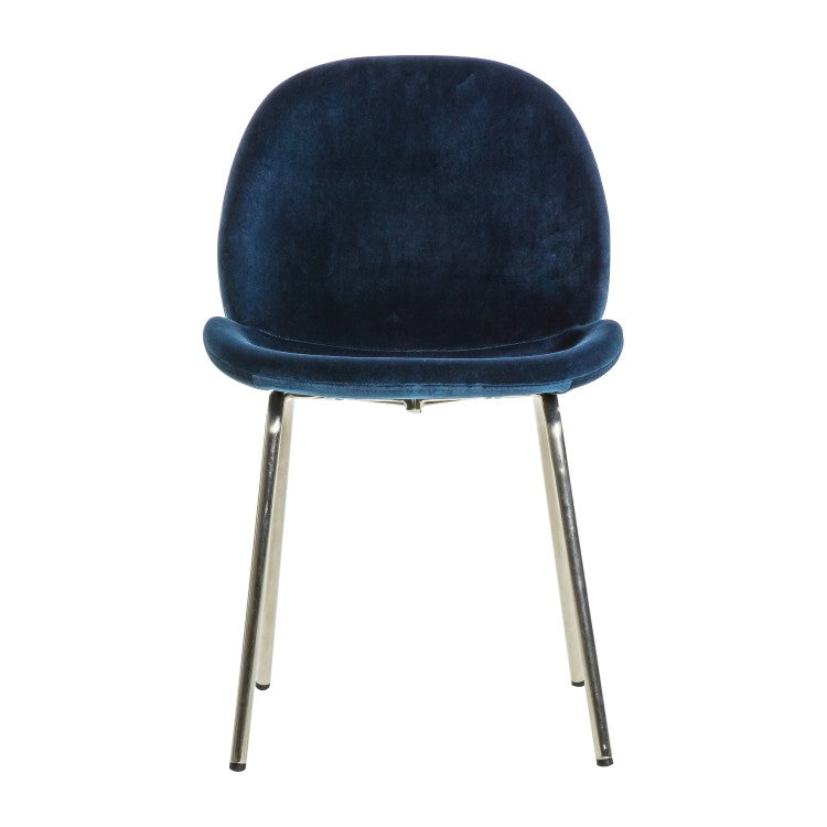 Gallery Direct Flanagan Velvet Set Of 2 Dining Chairs In Petrol Blue