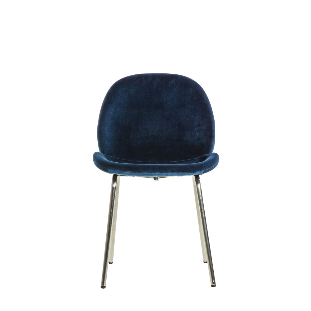 Product photograph of Gallery Interiors Set Of 2 Flanagan Velvet Dining Chairs In Petrol Blue from Olivia's.