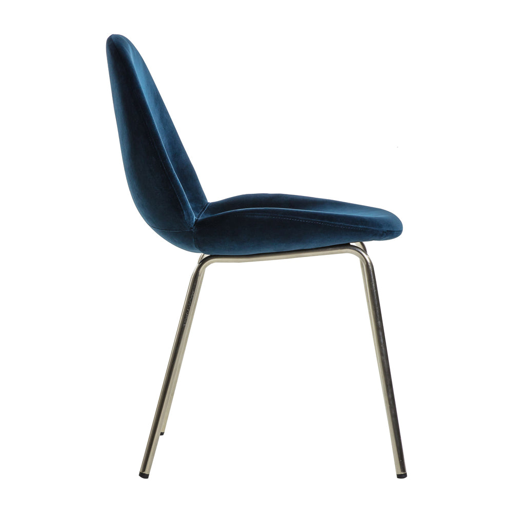 Product photograph of Gallery Interiors Set Of 2 Flanagan Velvet Dining Chairs In Petrol Blue from Olivia's.