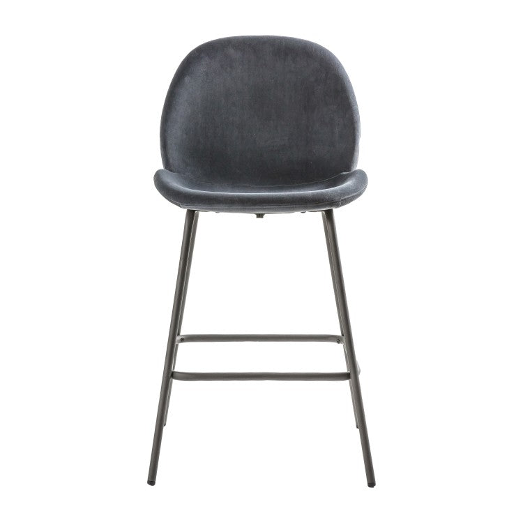 Product photograph of Gallery Interiors Set Of 2 Flanagan Velvet Bar Stools In Dark Grey from Olivia's