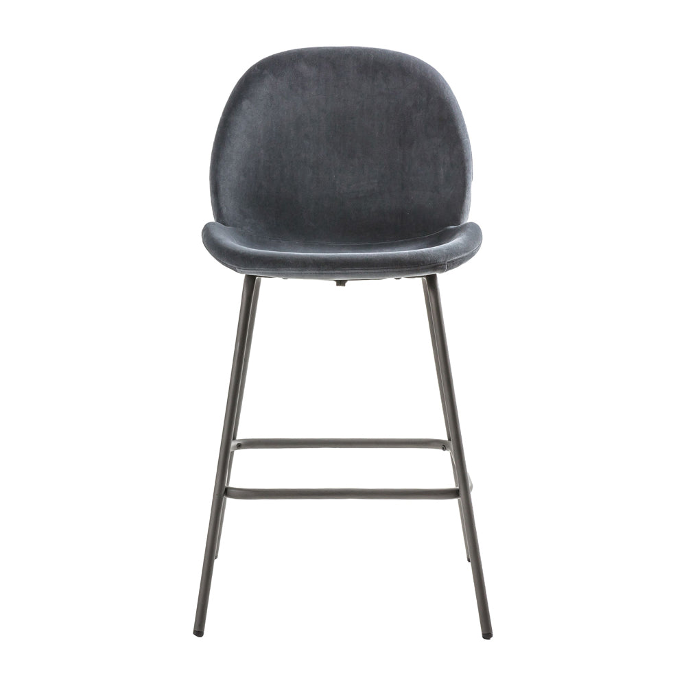 Product photograph of Gallery Interiors Set Of 2 Flanagan Velvet Bar Stools In Dark Grey from Olivia's.