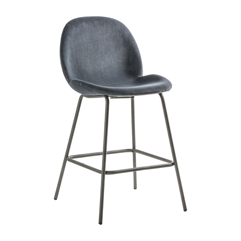 Product photograph of Gallery Interiors Set Of 2 Flanagan Velvet Bar Stools In Dark Grey from Olivia's.