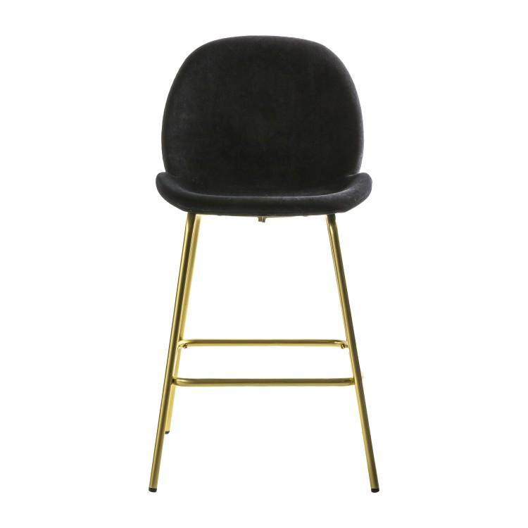 Gallery Direct Flanagan Velvet Set Of 2 Bar Stools In Black Outlet