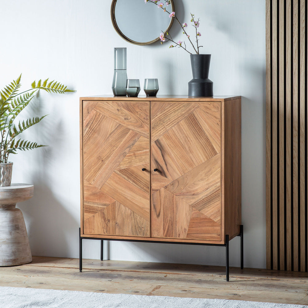Product photograph of Gallery Interiors Oklahoma 2 Door Brown Drinks Cabinet from Olivia's.